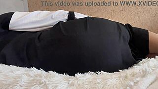 Arab Teen Without Panties Gets Big Cock Handjob!