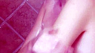 Skinny Teen Brunette Strips After Steamy Shower!