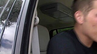 Redhead MILF Mom Sucks Boy’s Cock in Sexy Lingerie on Bed