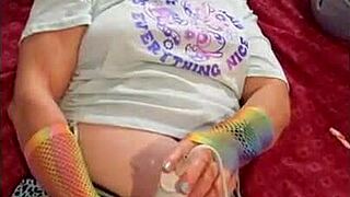 Hotwife Steffi poses in lingerie for homemade photoshoot