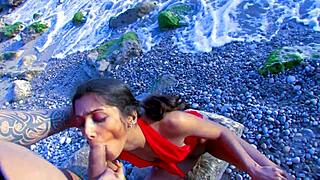 fucking my hot wife on the beach 😍