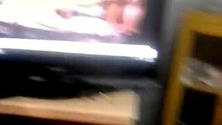 Fucking my fat wife while watching teen step daughter video.