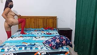 my sexy stepmom in red lingerie turns me on and i want to fuck her like a whore