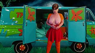 Granny Velma Dinkley in Cosplay Gets DP and Creampie Action.
