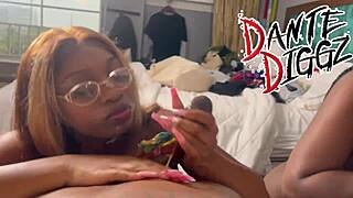 Two Ebony Baddies Have A Dick Sucking Contest