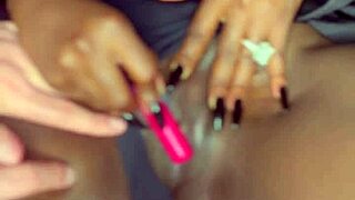 I'm watching this sexy black model masturbate with a vibrator for me