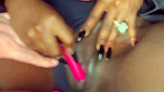 I'm watching this sexy black model masturbate with a vibrator for me