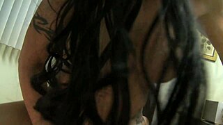 fucking busty brunette milf secretary on desk, her big tits bouncing wild