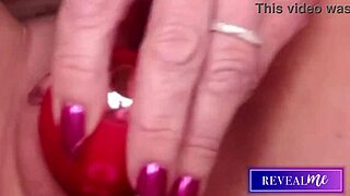 Revealme horny milf shows wet hairy pussy in intense vibrator cum show