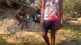 Man, we almost got caught banging by the riverside!