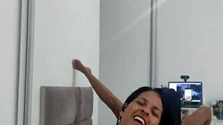 Latina Wife Flashes Fan Online for Orgasm