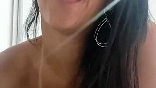 Latina Wife Flashes Fan Online for Orgasm
