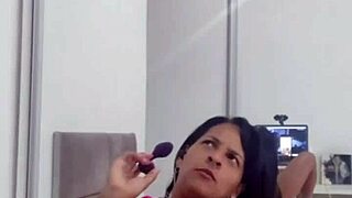 Latina Wife Flashes Fan Online for Orgasm