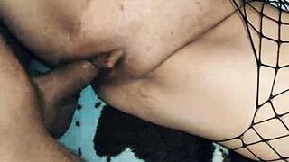 beautiful milf wife put on stockings and seduced her husband for anal