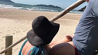 milf teased a stranger with her tongue and he fucked her in the ass in front of everyone