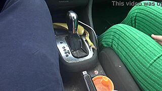 Busty french stepmom gropes stepson’s cock in car