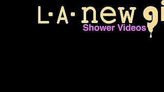 Radiant teen 18+ blonde took a shower!