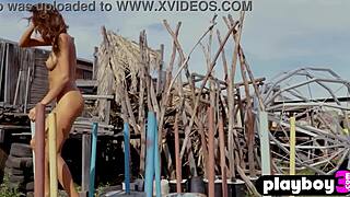 russian teen katya clover poses outdoors