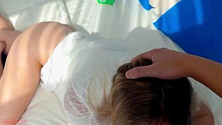 Sly stepson bangs sad stepmom, cumming on her slit