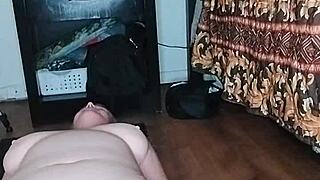 Early morning yoga poses with mature milf