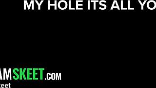 Stepson walks in on stepmom riding big dildo