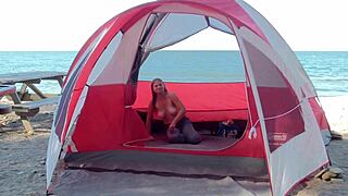 Wife Enjoys Beach Time with Guys