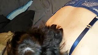 glowing milf sucks big cock with hard nipples