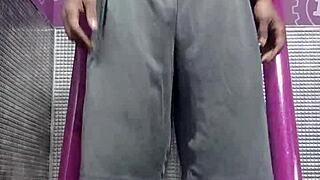 Intense workout session with roommate in dorm fitness area