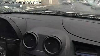 Neighbor's Wife Pays Uber Driver with Delicious Blowjob in Car