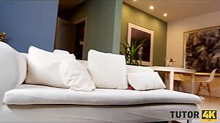 Guy seduces blonde tutor after finding her sex toys for steamy action.