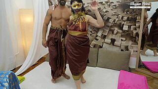 Sissy hairy mature lady sucks and fucks with big natural assets