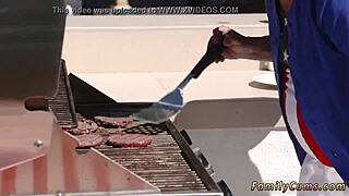 Step Daddy Wakes Crony to Fuck Family on Fourth of July