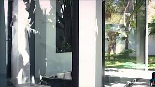 housewife milf blonde has sex with the gardener outdoor