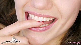 cute brunette model teases with sexy body in solo casting