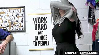 Busty babe caught stealing! She gets monster cock and intense fucking!