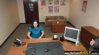 nurse stepmother bent over by campus principal in wild hospital romp! 😈  