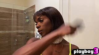 Petite Ebony Babe Ana Foxxx Strips Naked For Intense Solo Masturbation