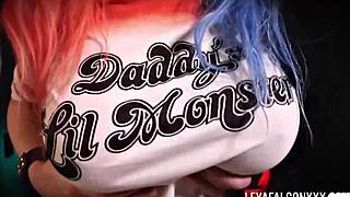 Kinky blonde Leya Falcon in cosplay costume with loaded cock