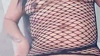 Latina Milf Rides Dildo to Intense Orgasm, Flashing Natural Tits