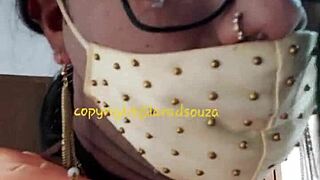 Indian Crossdresser Slut Lara Dsouza Rocks Orange Satin Saree