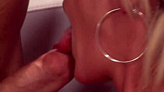 Blonde mom rides cock hard in stockings.