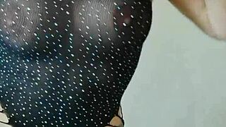 Stepmother's big tits bounce hard during intense close-up pounding