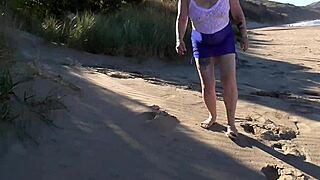 Kiwi Trashy Milf Walks in See-Through Clothes at Beach, Then Creampie Fucked