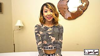 King Noire Cums On Kimberly Chi's Hairy Trimmed Asian Pussy After Riding