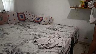 sexy stepmom cleans bedroom in thong for stepson