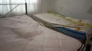 sexy stepmom cleans bedroom in thong for stepson