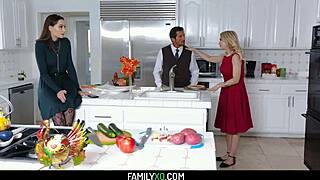 Step family orgy for thanksgiving with aften opal