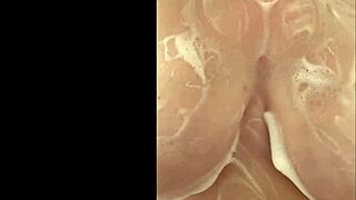 French Milf Caresses Big Tits in Shower!