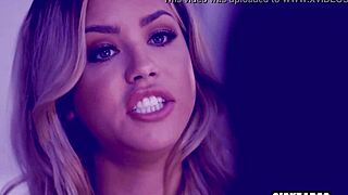 latina babe tries a weird experiment with a busty milf, chatting casually.