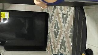 Perverted step-nephew arrives while washing dishes